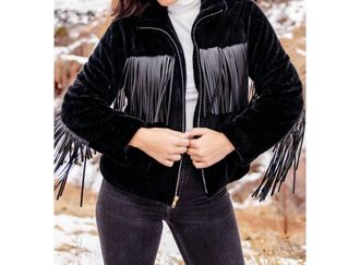 Fabulous Furs Farrah Fringe Jacket In Black