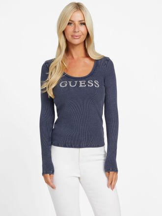 Guess Pepper Ribbed Logo Top