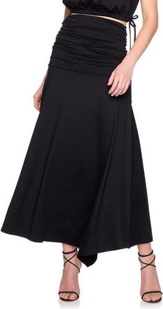Susana Monaco Gathered Midi Skirt in Black at Nordstrom, Size X-Large