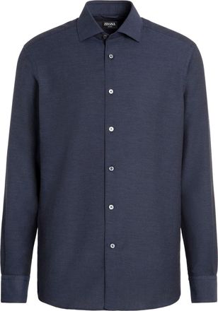 Ermenegildo Zegna long-sleeve dress shirt - men - Cotton/Cashmere - 3XL - Blue