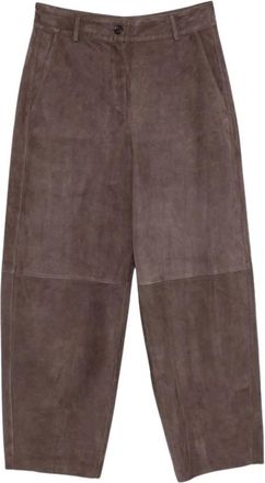 Via Masini 80 M930Cf 516 Broek - Dames - Leren Broeken - Bruin - M - Leer - Broeken