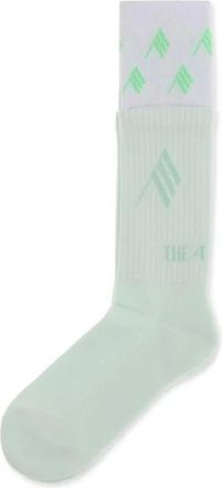 The Attico Ribbed Stretch Cotton Socks - Dames - Sokken - Groen - L/Xl - Katoen - Ondergoed