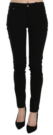 John Galliano Mid Waist Slim Fit Skinny blue Casual Pants Womens Jeans