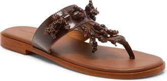 Free People Sadie Fringe Flip Flop in Cognac Patent at Nordstrom, Size 8.5