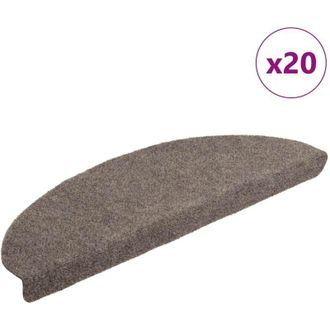 vidaXL Vidaxl - Felpudos Autoadhesivos Para Escaleras, 20 Unidades, 65 X 21 X 4 Cm, Beige, Semicirculares, Grandes