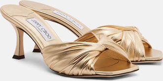 Jimmy Choo London Skye metallic leather mules
