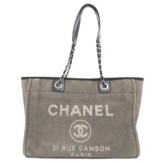 Chanel Pre-owned Tote Bags, female, Gray, Size: ONE SIZE Pre-owned Vintage Tote Bag