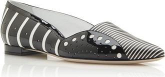 Manolo Blahnik Black & White Stripes Sinisa Flats Size 40