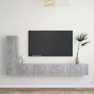 Berkfield Home 3 Piece TV Cabinet Set Concrete Grey Engineered Wood