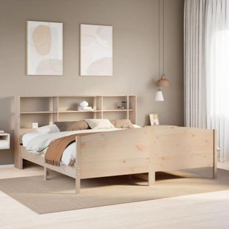 vidaXL Vidaxl - Cama Con Estanter&iacute;a Sin Colch&oacute;n Madera Maciza De Pino 180x200cm