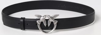 Pinko Cintura in pelle con fibbia logo Love Birds in metallo