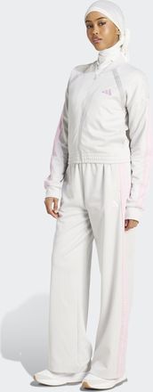 adidas Trainingsanzug ADIDAS SPORTSWEAR W TEAMSPORT TS, Damen, Gr. XL, grau (grau one), Obermaterial: 53% Baumwolle, 47% Polyester, Sportanz&uuml;ge Trainingsanzu