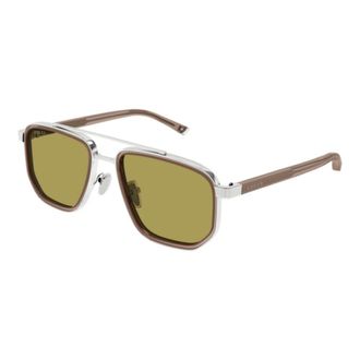 Gucci Navigator Frame Sunglasses - unisex - Gucci - Sunglasses - Gray - 55 MM - Accessories