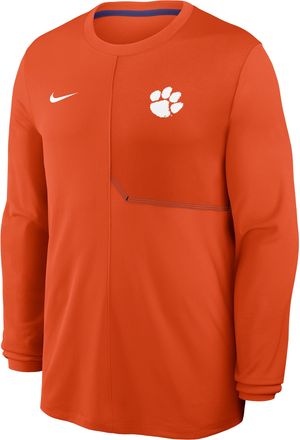 Nike Clemson Sideline Coach Nike Mens Dri-FIT College Long-Sleeve Top in Orange | 03B108FBCLN-GQK