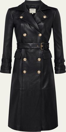 L'agence Celina Leather Trench Coat