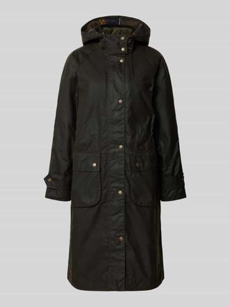 Barbour Regular Fit Wachsmantel aus reiner Baumwolle Modell LONG CANNICH in Oliv, Gr&ouml;&szlig;e 46