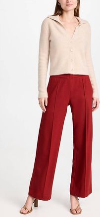 Vince Fine Knit Wide Leg Pants In Scarlet Red