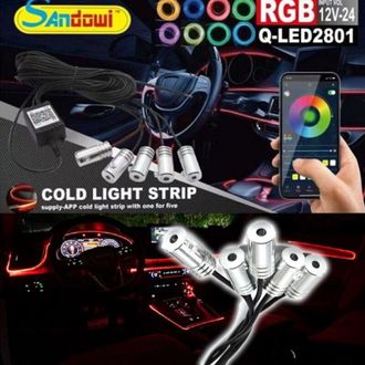Trade Shop Trade Shop - Striscia Led Illuminazione Decorativa Rgb Led Strip Neon 12v Per Auto Q-led2801