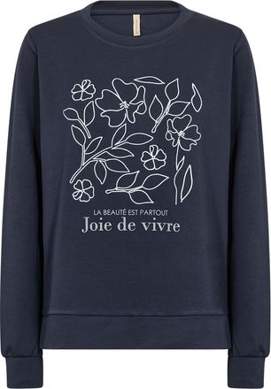 Soyaconcept Sweatshirt SOYACONCEPT SC-BANU 287, Damen, Gr. XXL, navy, Sweatware, Obermaterial: 48% Modal, 48% Polyester, 4% Elasthan, bedruckt, regular fit normal