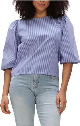 Janice Dames, Blouses & Shirts, Blauw, Maat: XS Katoen