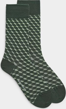 Le 31 Mens Cubes organic-cotton-blend socks