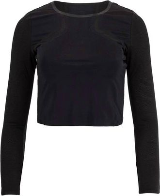 Fila Womens Uplift Long Sleeve Performance Crop Top In Black