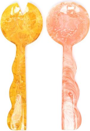 Jonathan Adler Pink Como Ripple Salad Serving Set - Unisex - Acrylic