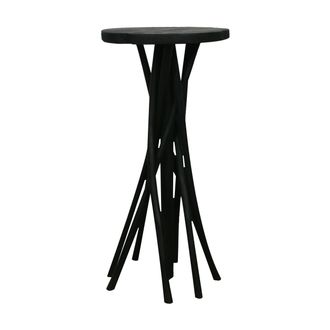 Schubiger M&ouml;bel Beistelltisch Teakholz, Schwarz H: 78 cm