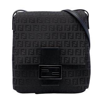 Fendi Pre-owned Textured Flap Shoulder Bag - Dames - Pre-owned - Zwart - Maat: ONE Size