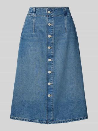 Polo Ralph Lauren Jeansrock mit durchgehender Knopfleiste in Jeansblau, Gr&ouml;&szlig;e 27