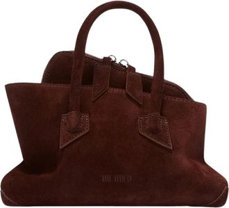 The Attico La Passeggiata Mini Top Handle Bag - Dames - Tassen - Bruin - Maat: ONE Size Leer