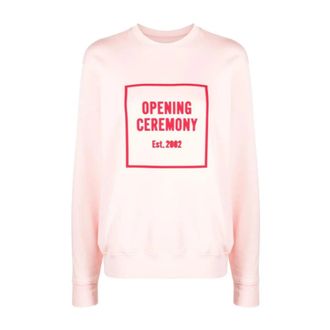 Opening Ceremony Casual Roze Katoenen Sweatshirt - Dames - Sweatshirts - Roze - XS - Katoen - Hoodies & sweatvesten