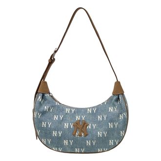 MLB Shoulder Bag Monogram New York Yankees Denim Blue 3ABQMV55N-50BLL