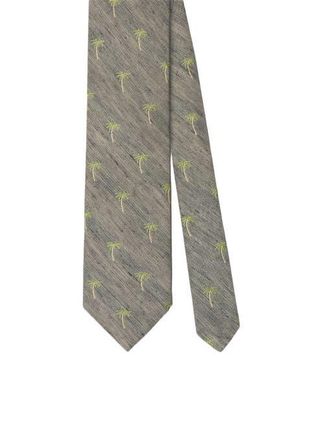 Robert Talbott Robert Palm Silk Linen Best of Class Necktie in Navy at Nordstrom
