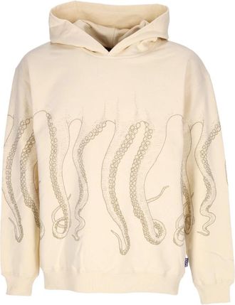 Octopus Outline Hoodie Lichtgewicht Sweatshirt Mannen - Heren - Hoodies - Beige - XL - Katoen - Hoodies & sweatvesten