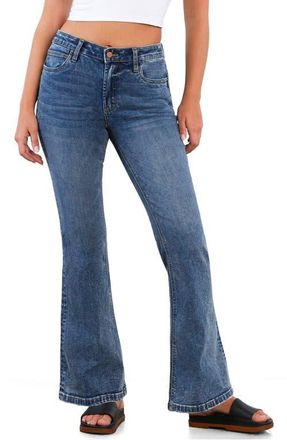 HINT OF BLU Happy Mid Rise Flare Jeans in Eternal Blue at Nordstrom, Size 25