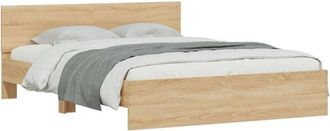 vidaXL Vidaxl - Estructura de cama cabecero y luces led roble Sonoma 150x200 cm