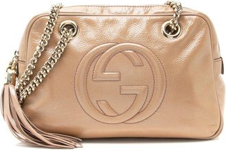 Gucci Beige Patent Leather Soho Chain Small Shoulder Bag (Authentic Pre-Loved)