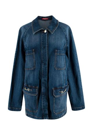Marina Rinaldi Sport Dark Blue Wash Denim Jacket Size XXL