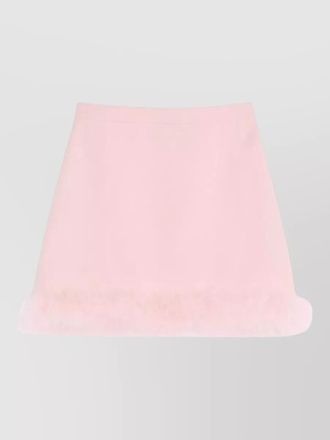 Valentino high waist mini skirt feather trim