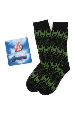 Cufflinks Inc. Loki Crew Socks & Lapel Pin Set in Black at Nordstrom