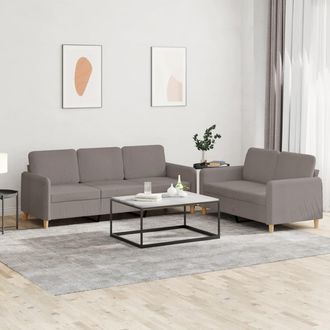 vidaXL Vidaxl - Juego De Sof&aacute;s Con Cojines 2 Piezas Tela Gris Taupe