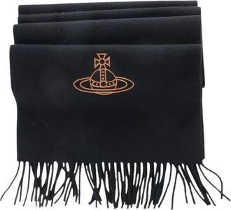 Vivienne Westwood Orb-embroidered Fringed Scarf