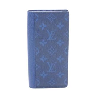 Louis Vuitton Pre-owned Wallets, male, Blue, Size: ONE SIZE Pre-owned Portefeuille Brazza Leather PVC Long Wallet
