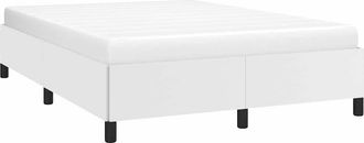 vidaXL Vidaxl - Estructura De Cama Sin Colch&oacute;n Cuero Sint&eacute;tico Blanco 140x190cm