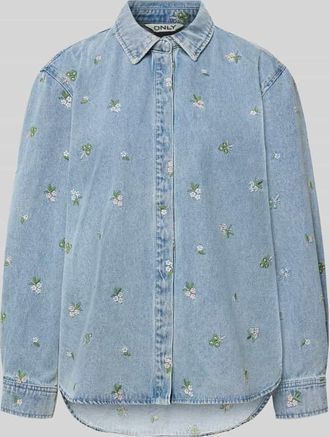 Only Relaxed Fit Jeansbluse aus reiner Baumwolle Modell VERA in Jeansblau, Gr&ouml;&szlig;e XS