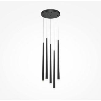 Maytoni Maytoni Cascade L&aacute;mpara De Techo Colgante Moderna En Racimo, Negra, 4000 K, 1650 Lm, 5 Led, Pantalla Blanca