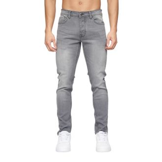 Crosshatch Heren Buraca Denim Slim Jeans (Grijs wasgoed)