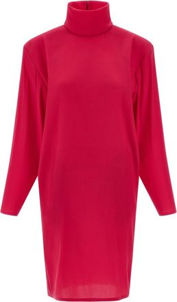Saint Laurent Fuchsia Structured shoulder dress