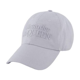 Alexander McQueen Mens Logo-Embroidered Cotton Baseball Cap Gray